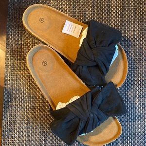 Womens Platform Sandals Summer Fashion Bow Tie Flats Rome Casual Slipper